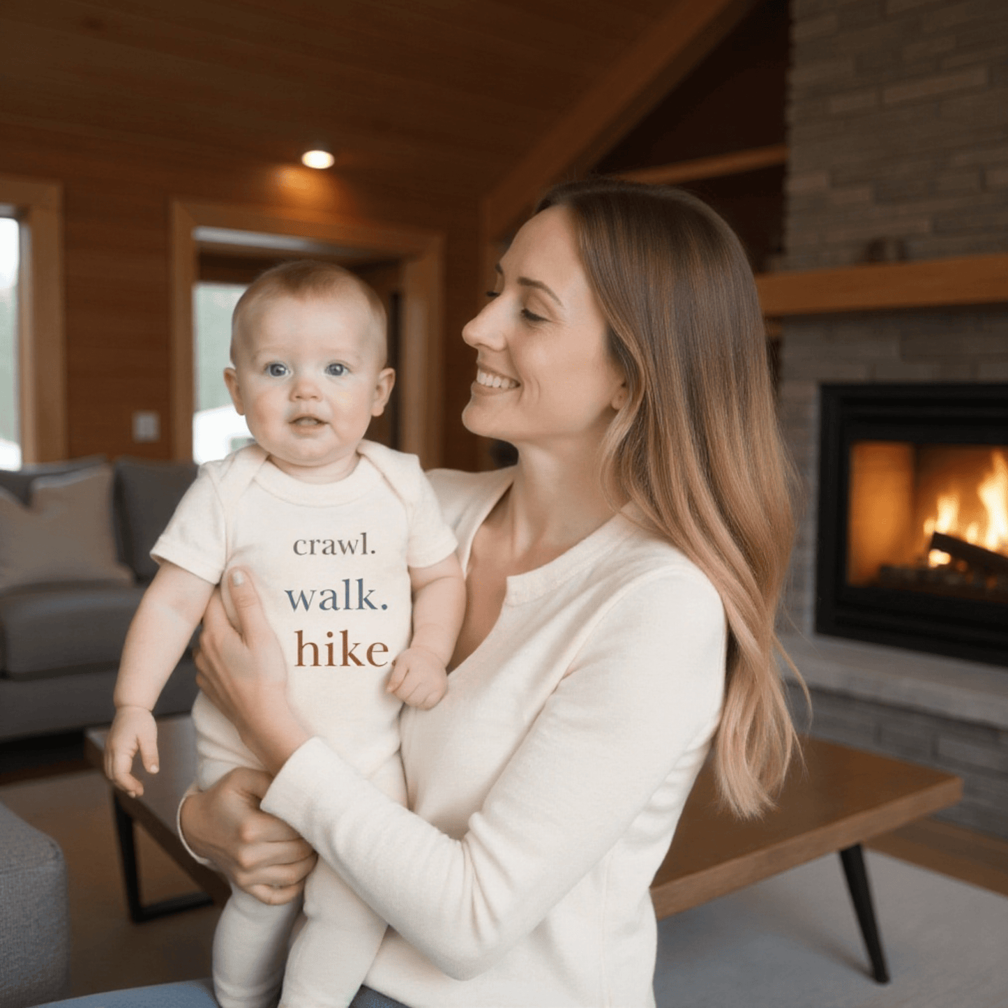 Baby graphic bodysuit | crawl walk hike finn + emma