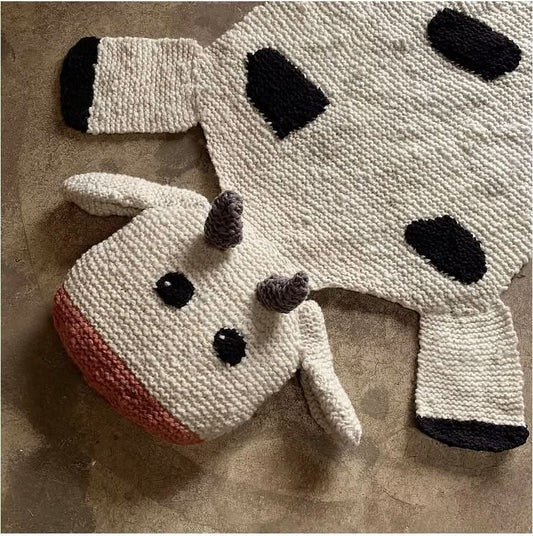 Baby Organic Wool Play Mat + Nursery Rug | Cow finn + emma