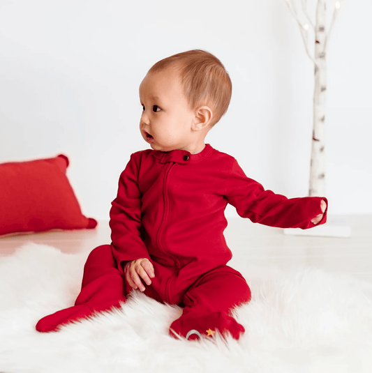 Baby 2 pc. footie set | Red and Green finn + emma