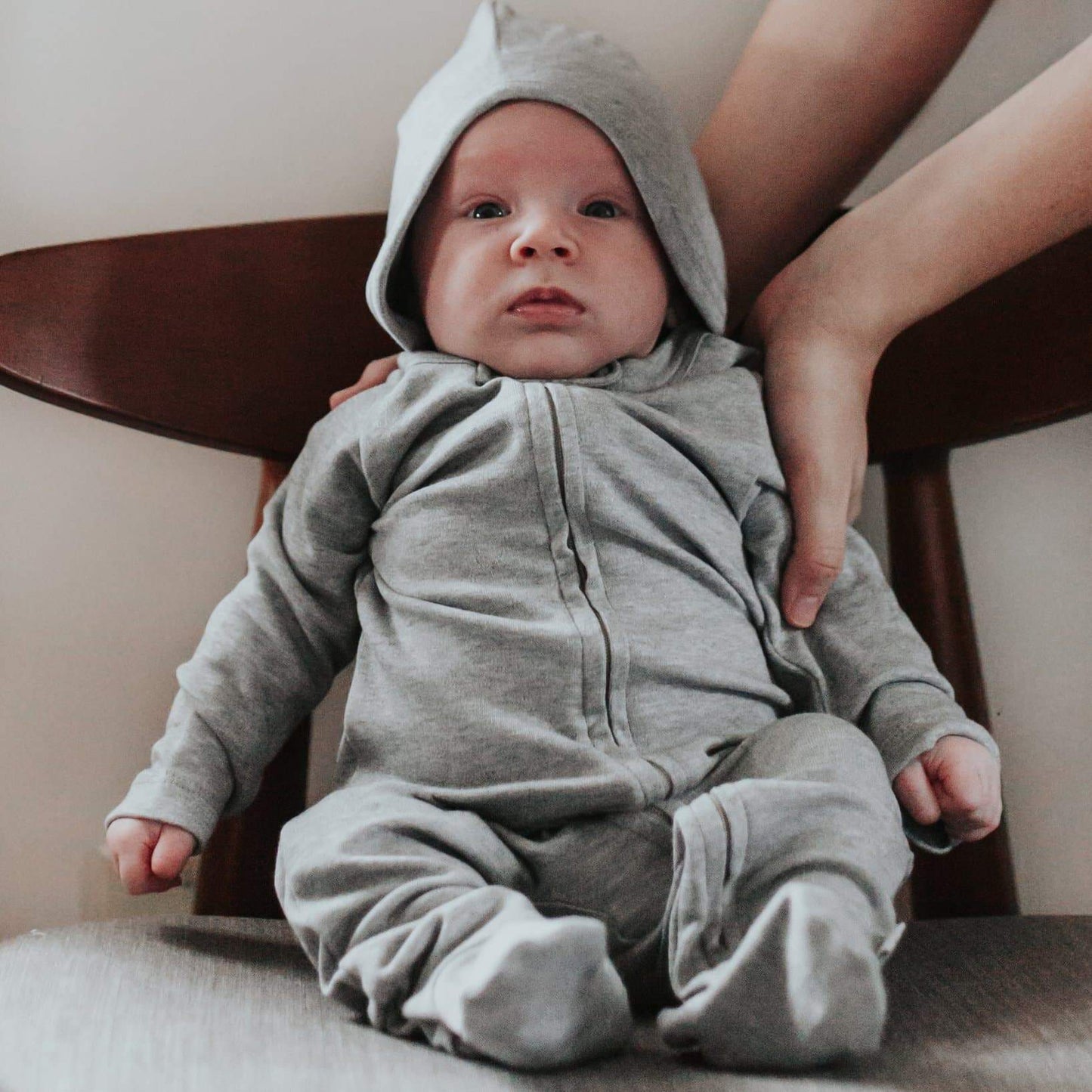 Baby 2 pc. zipper footie set | ivory & heather grey finn + emma
