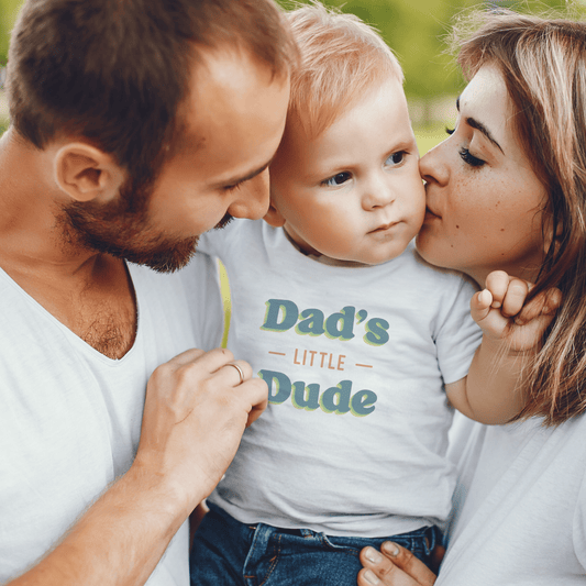 Baby graphic bodysuit | dads little dude finn + emma