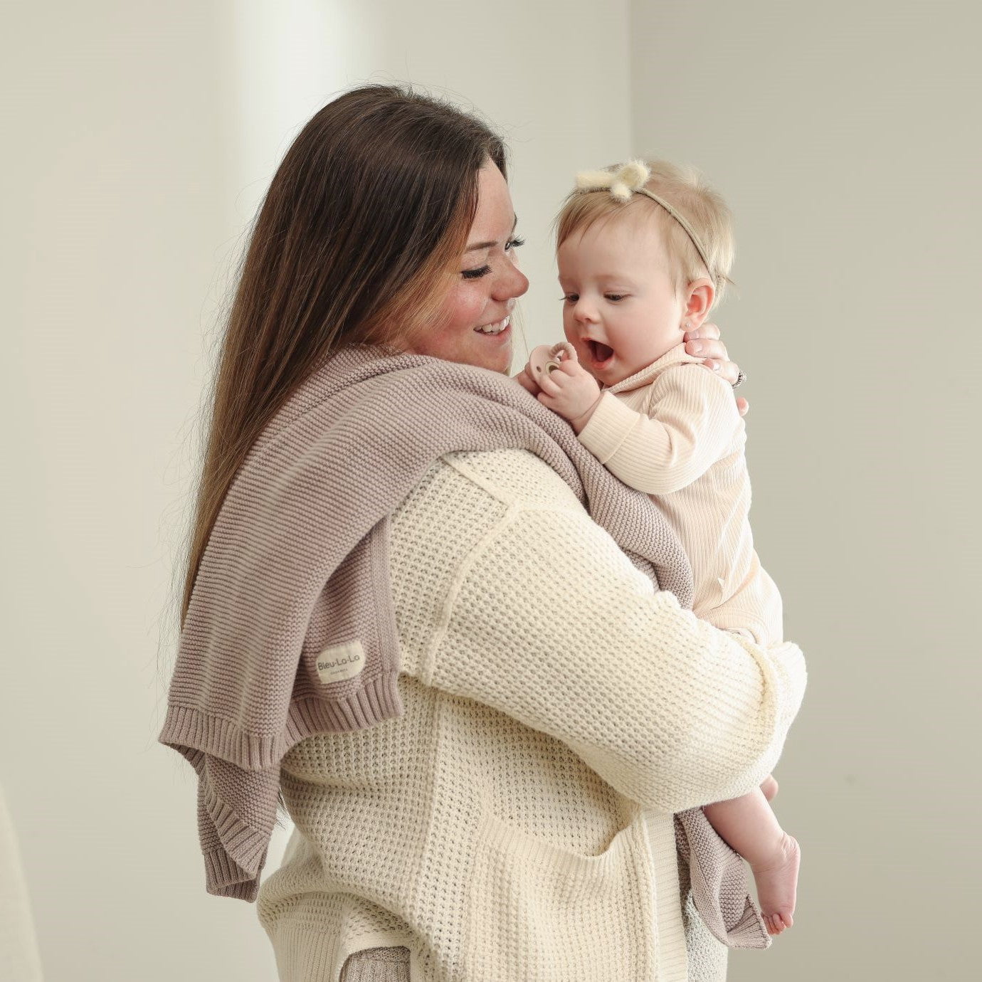 Baby Heritage Knit - 100% Organic Cotton Luxury Knit Baby Swaddle Bleu La La