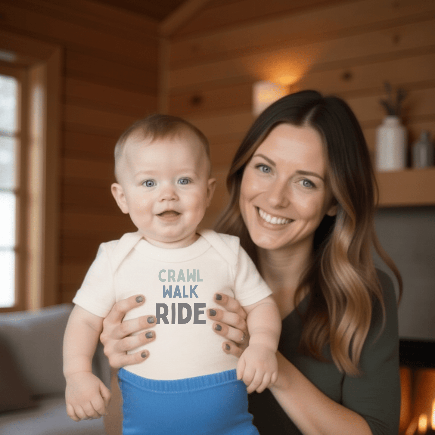 Baby graphic bodysuit |crawl walk ride finn + emma