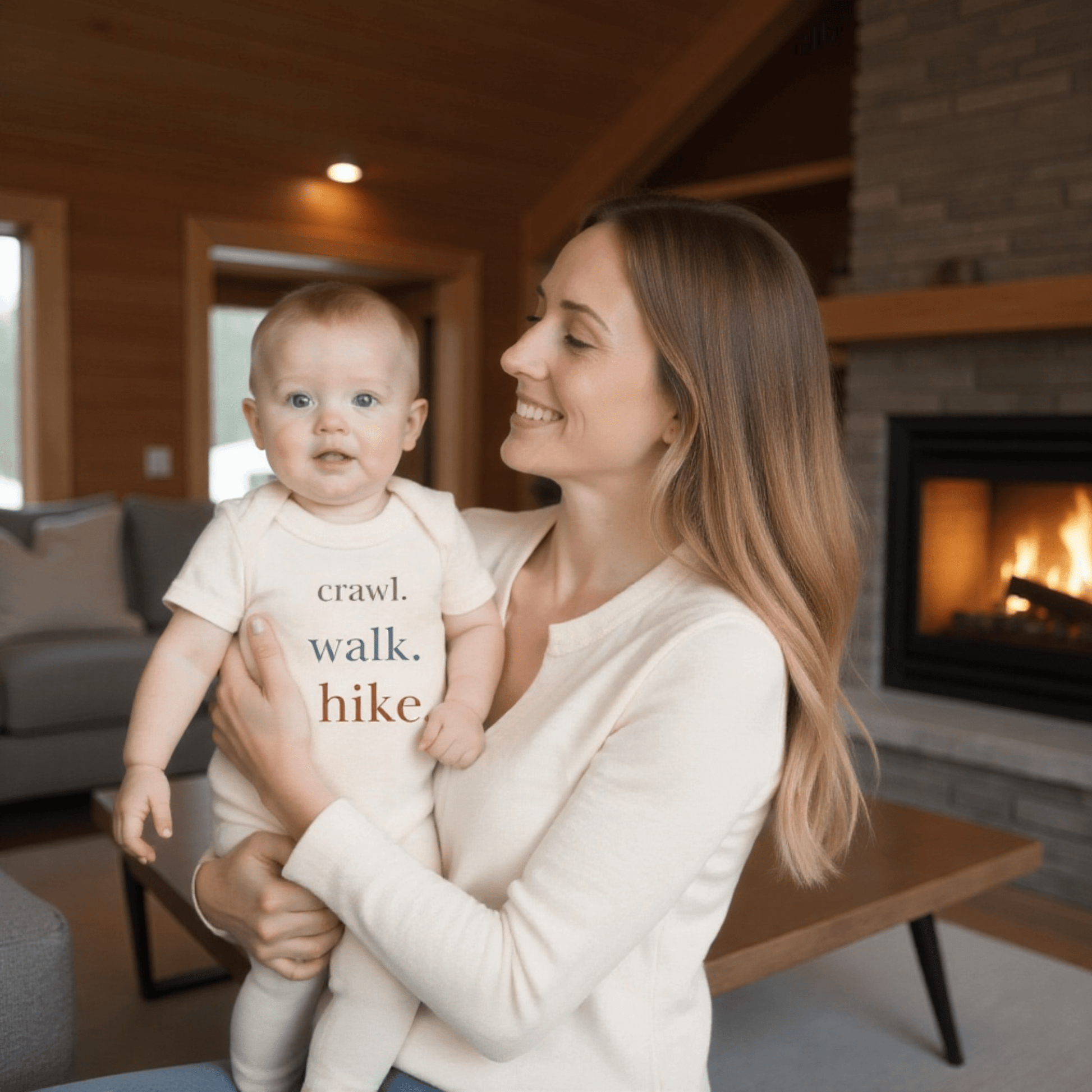 Baby graphic bodysuit | crawl walk hike finn + emma