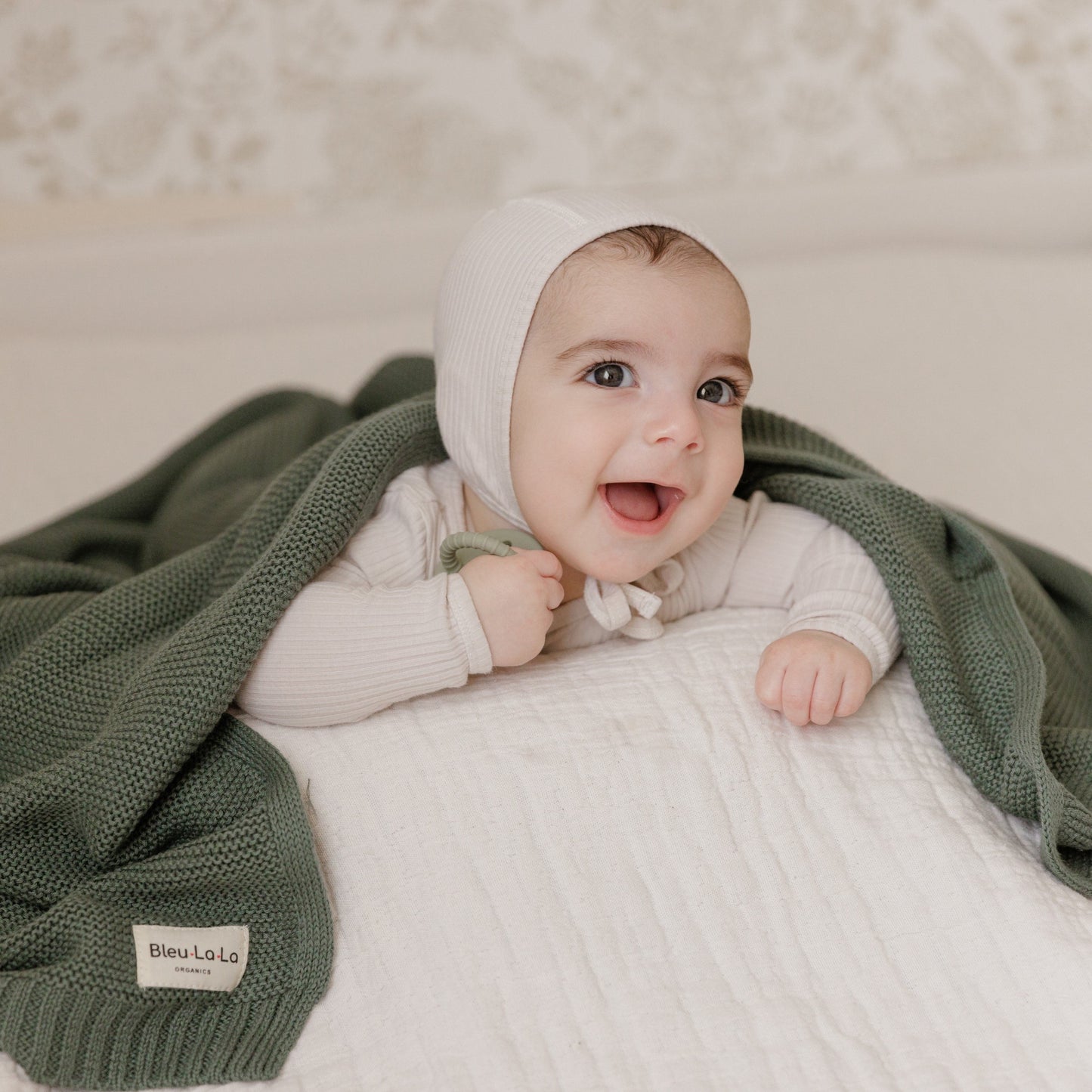 Baby Heritage Knit - 100% Organic Cotton Luxury Knit Baby Swaddle Bleu La La