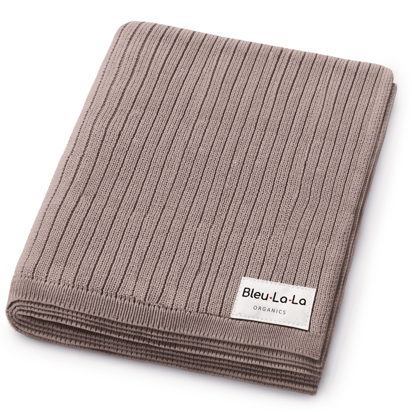 Baby Organic Ribbed Knit Cotton Baby Blanket Bleu La La