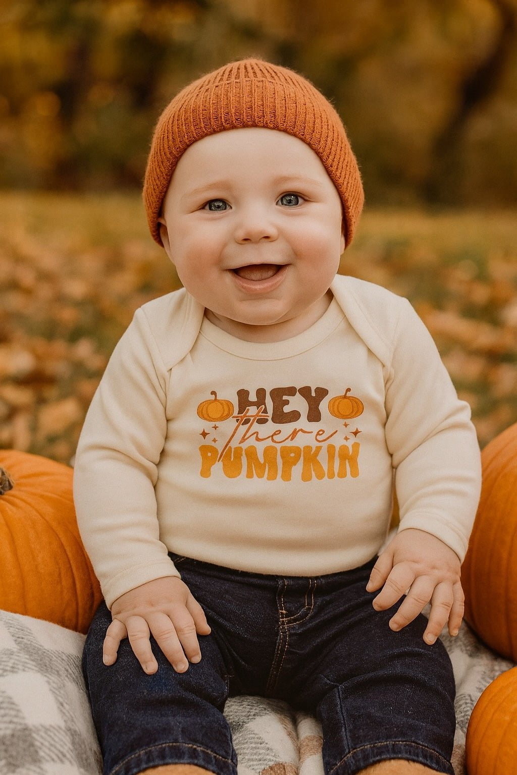 Baby graphic bodysuit | hey there pumpkin (long sleeve) finn + emma