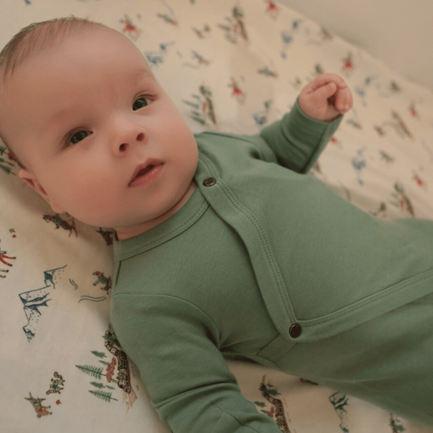 Baby footie | Basil Green finn + emma