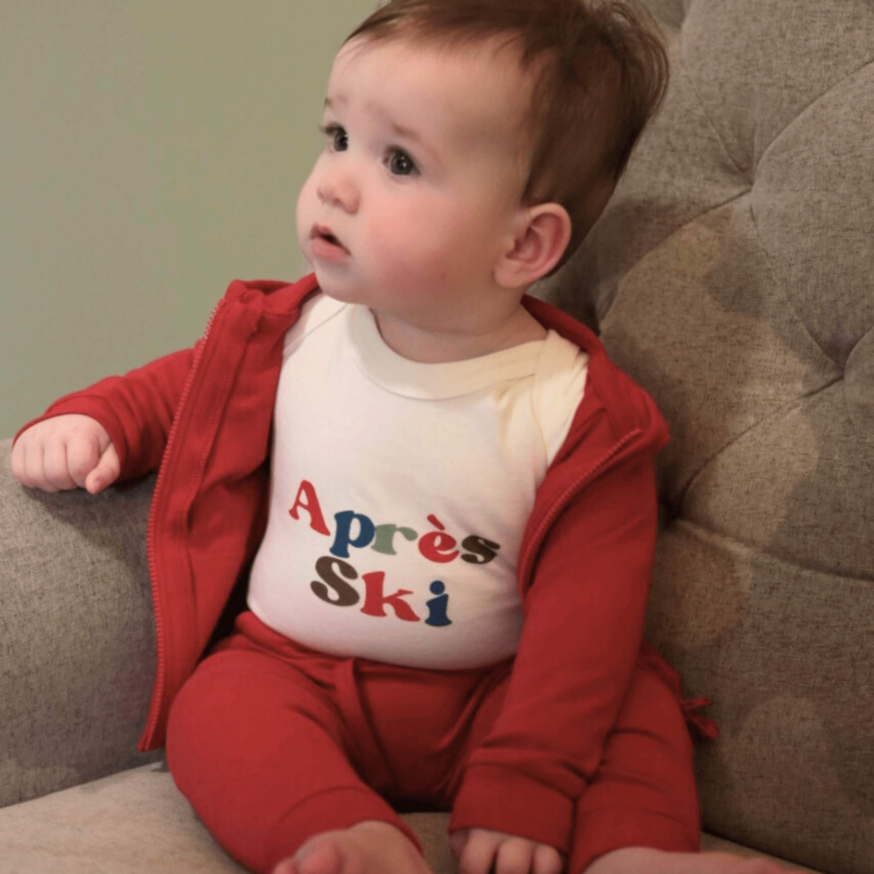 Baby hoodie | scarlet red finn + emma