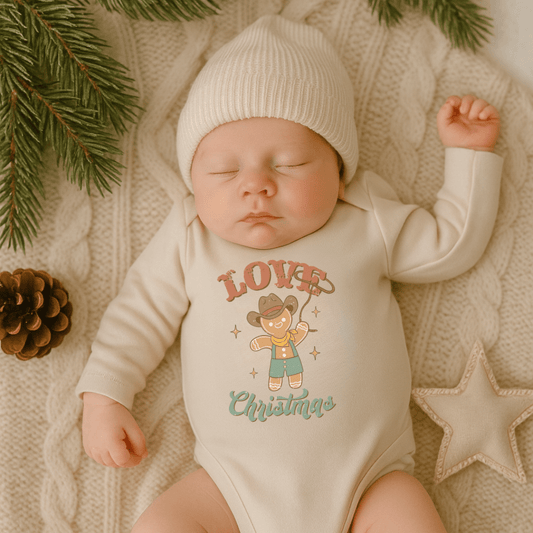 Baby long sleeve graphic bodysuit | christmas lasso finn + emma