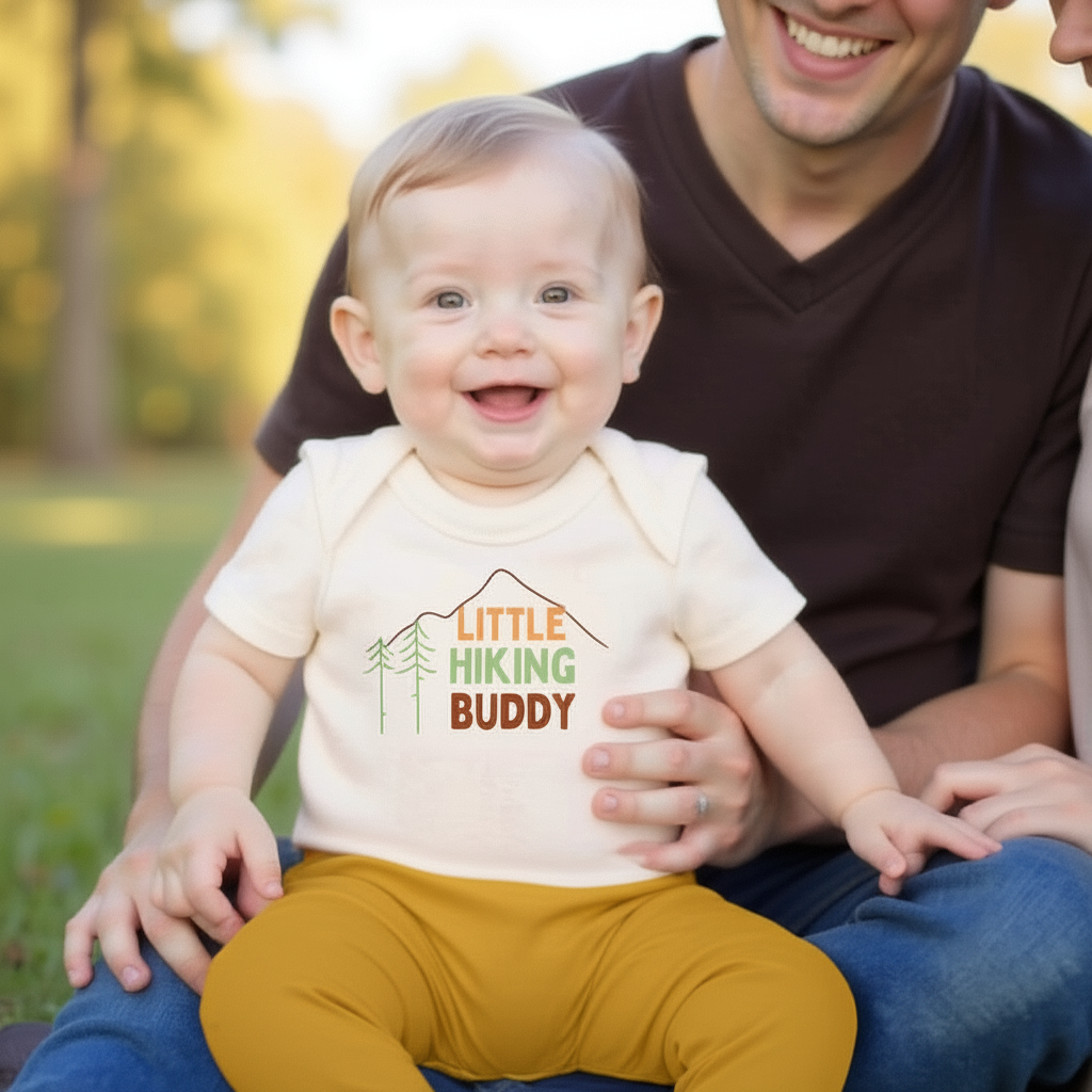 Baby graphic bodysuit | hiking buddy finn + emma