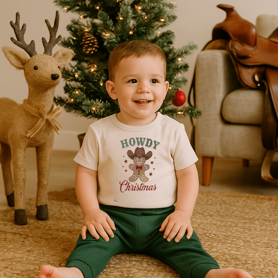 Baby graphic tee | howdy gingerbread christmas finn + emma