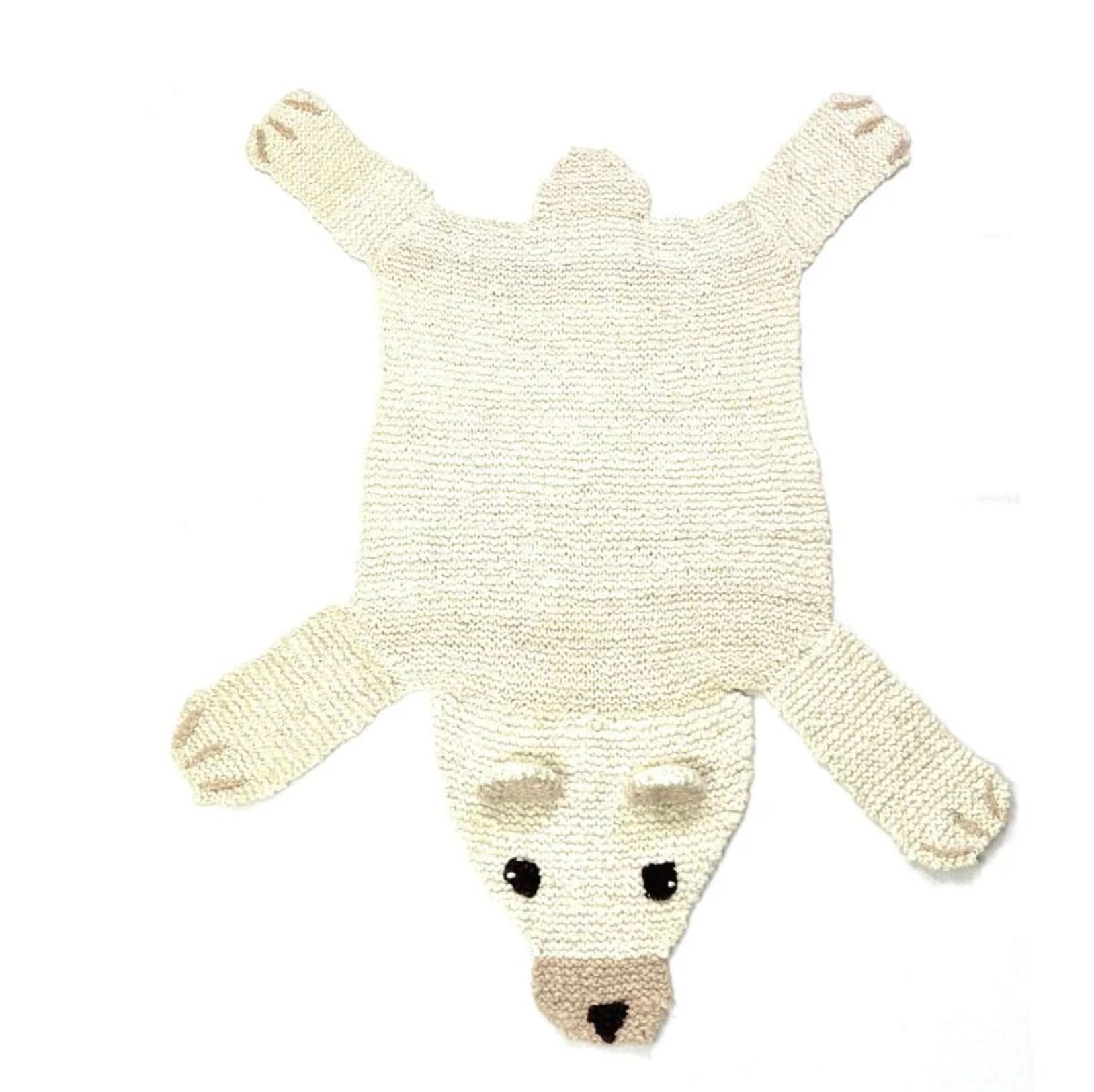 Baby Organic Wool Play Mat + Nursery Rug  | Polar Bear finn + emma