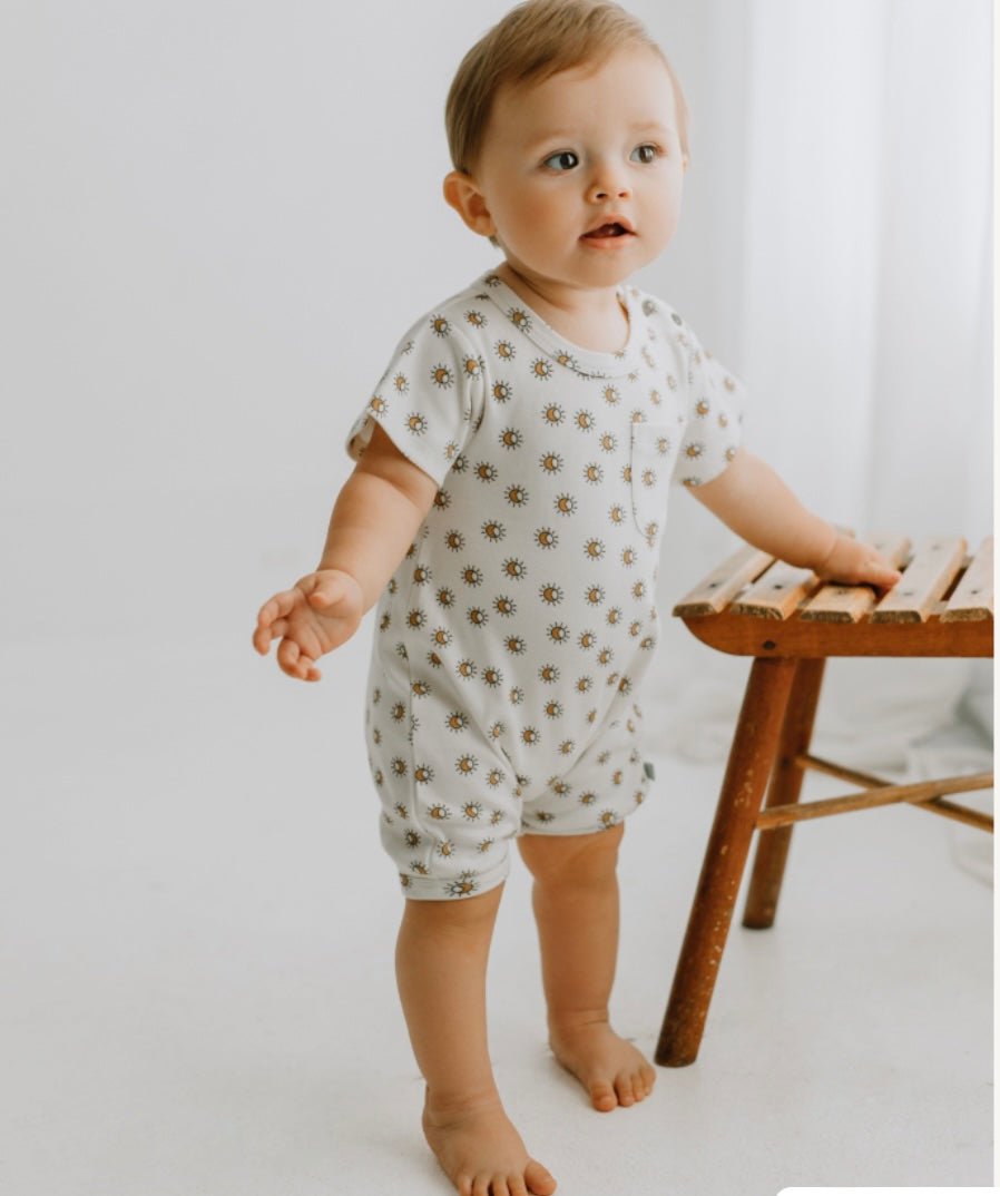 Baby short sleeve romper | sun finn + emma