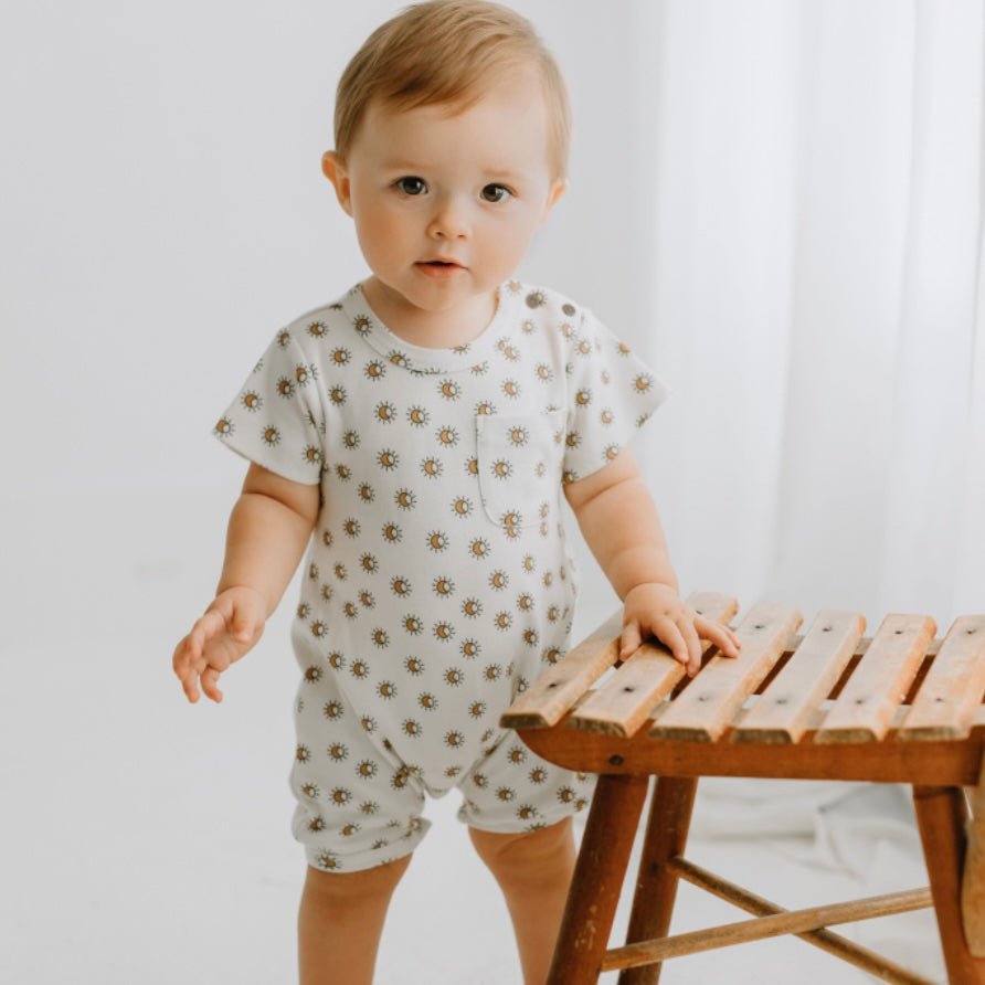 Baby short sleeve romper | sun finn + emma