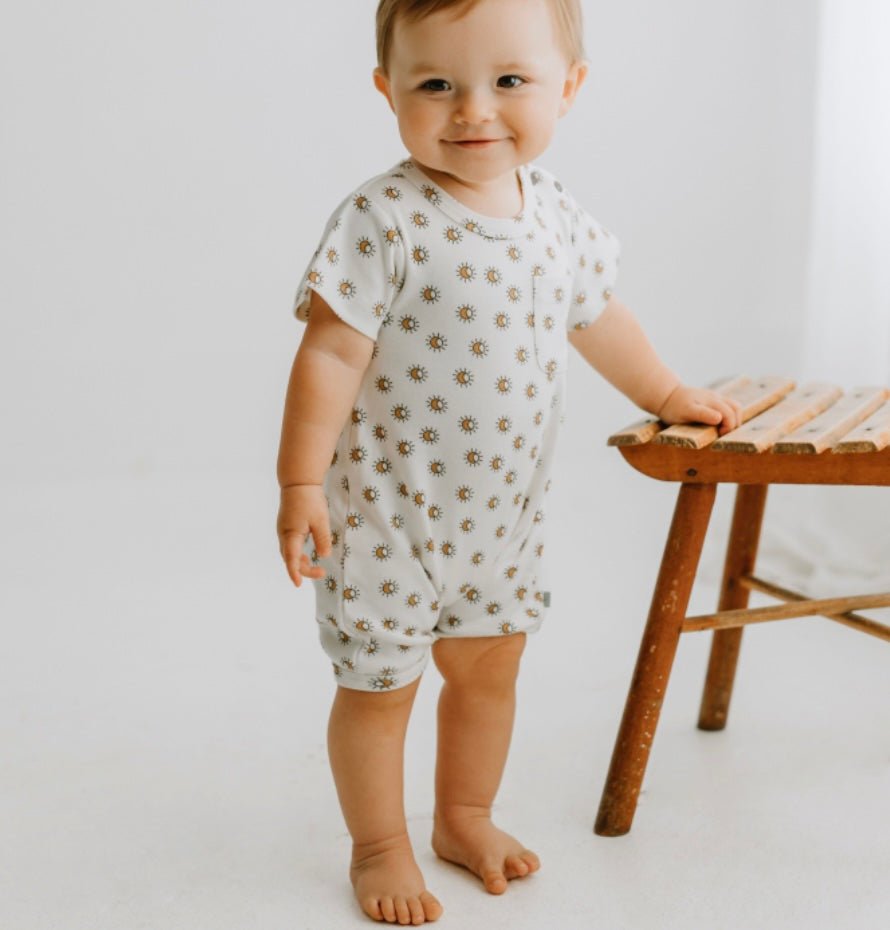 Baby short sleeve romper | sun finn + emma