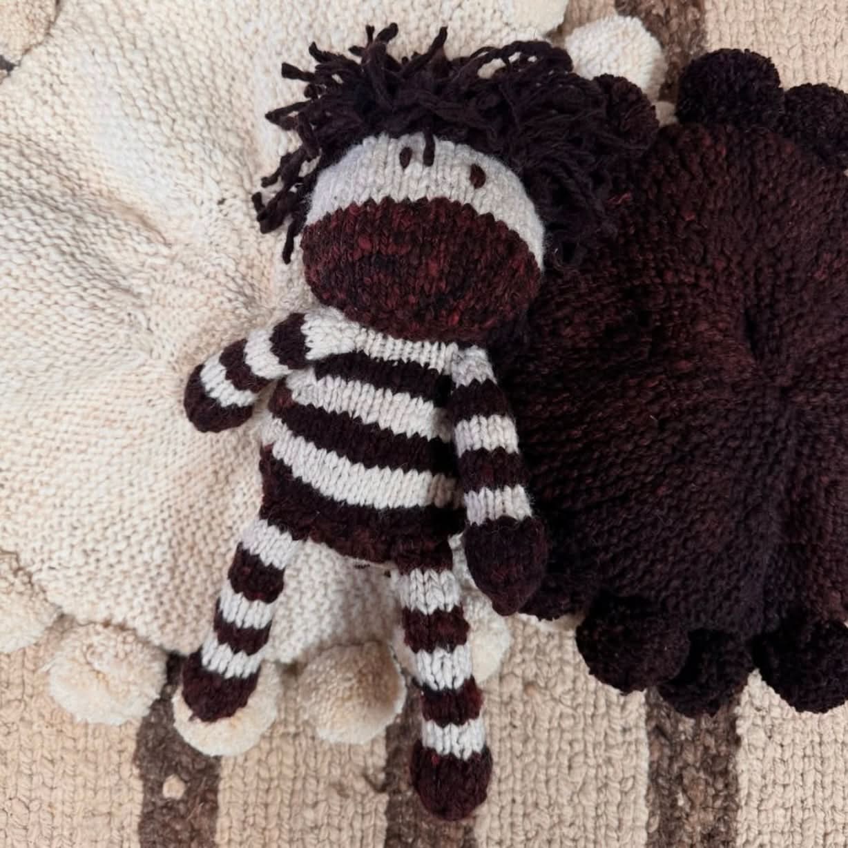Baby Wool Knit Buddy  | Zachary the Zebra finn + emma