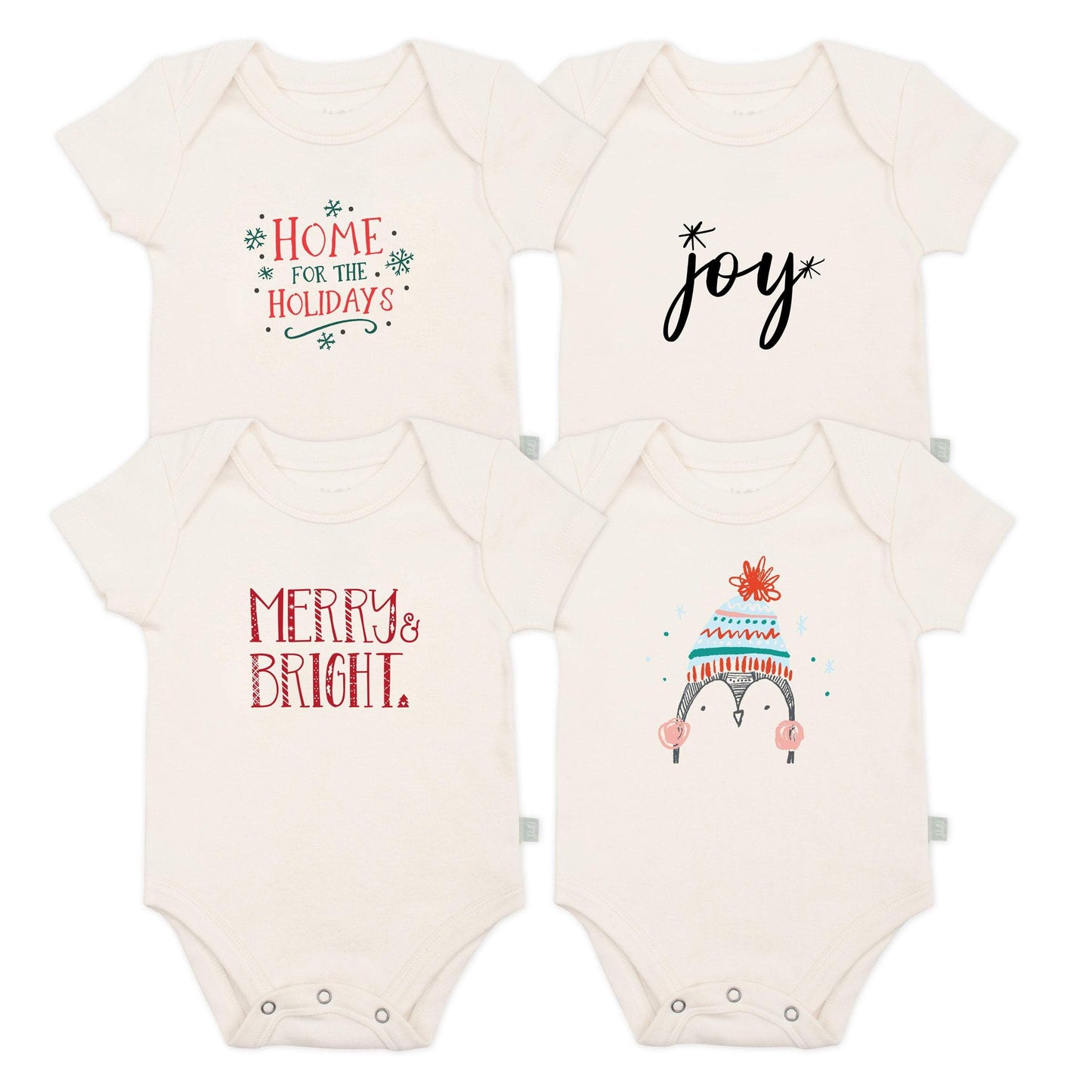 Baby graphic bodysuit set | holiday 4 pack + 1 free finn + emma