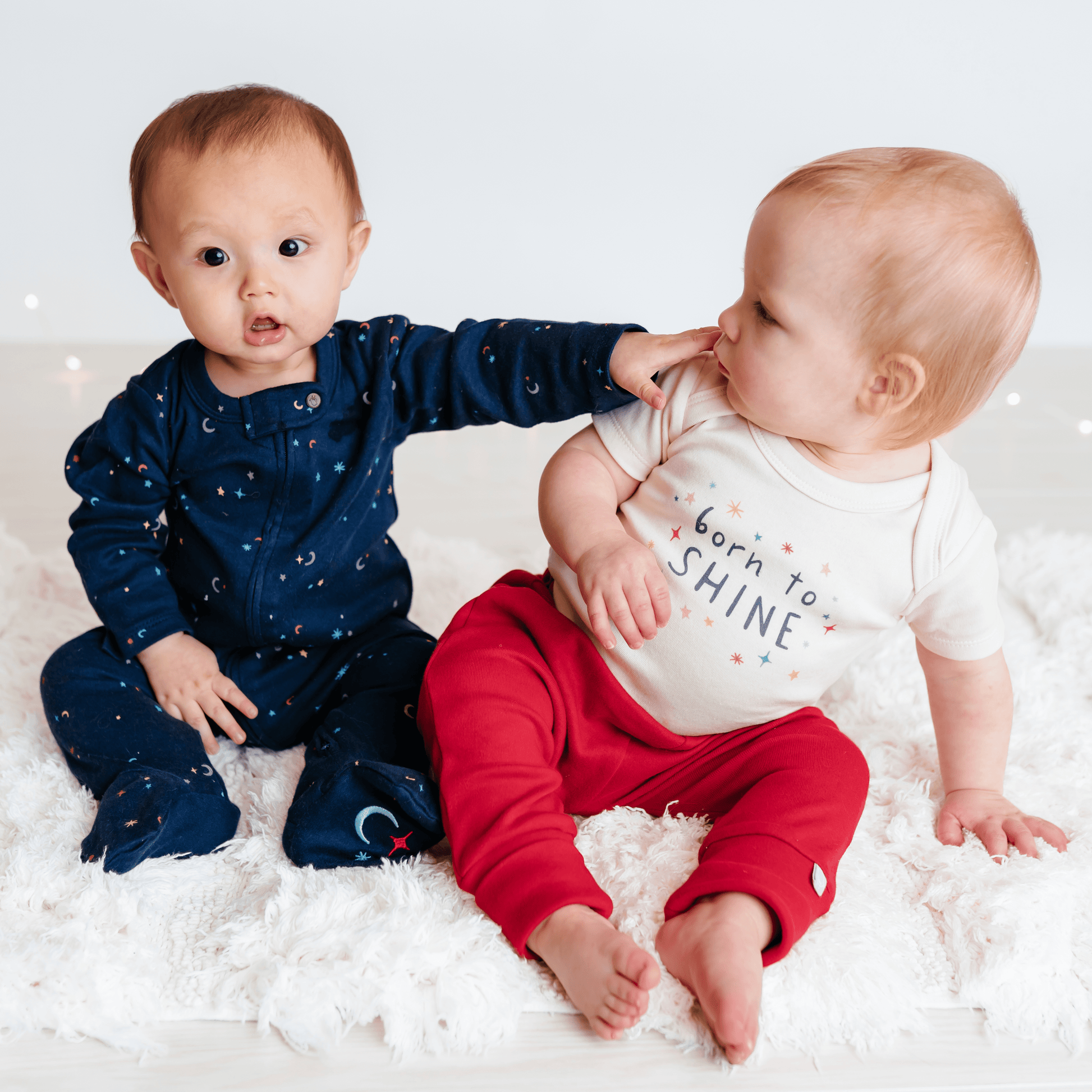 Baby graphic bodysuit | born to shine finn + emma