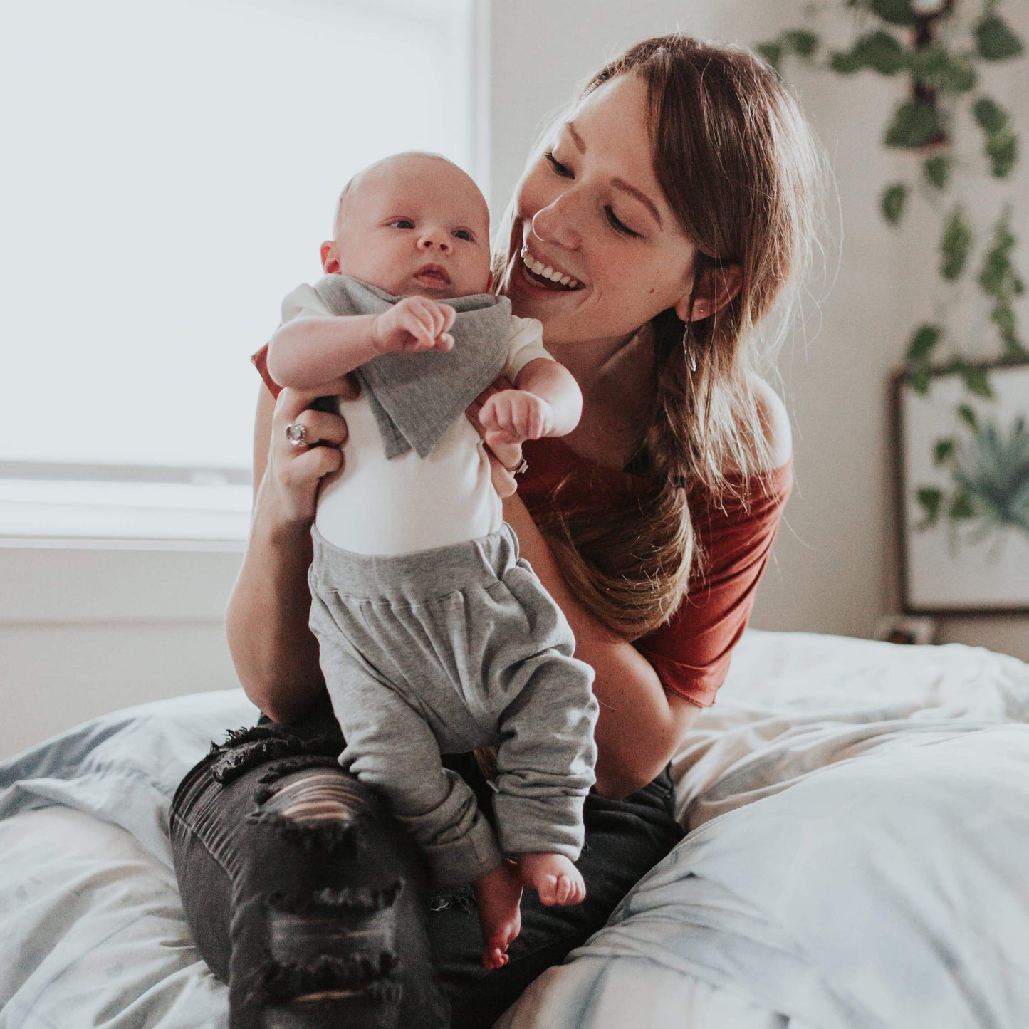 Baby 2 pc. pants set | ivory & heather grey finn + emma