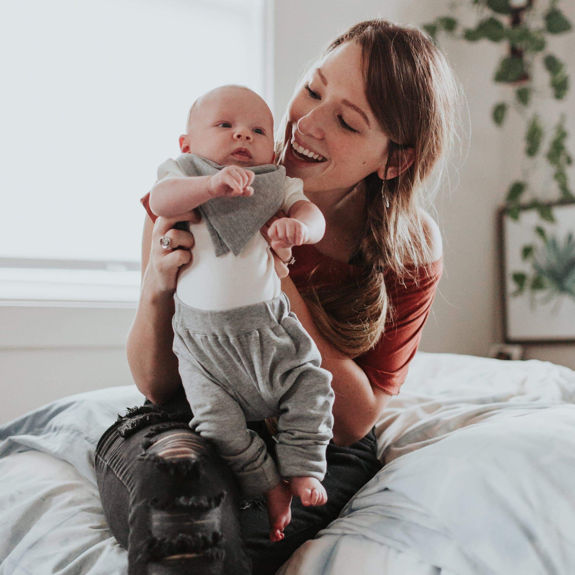Baby 2 pc. pants set | ivory & heather grey finn + emma