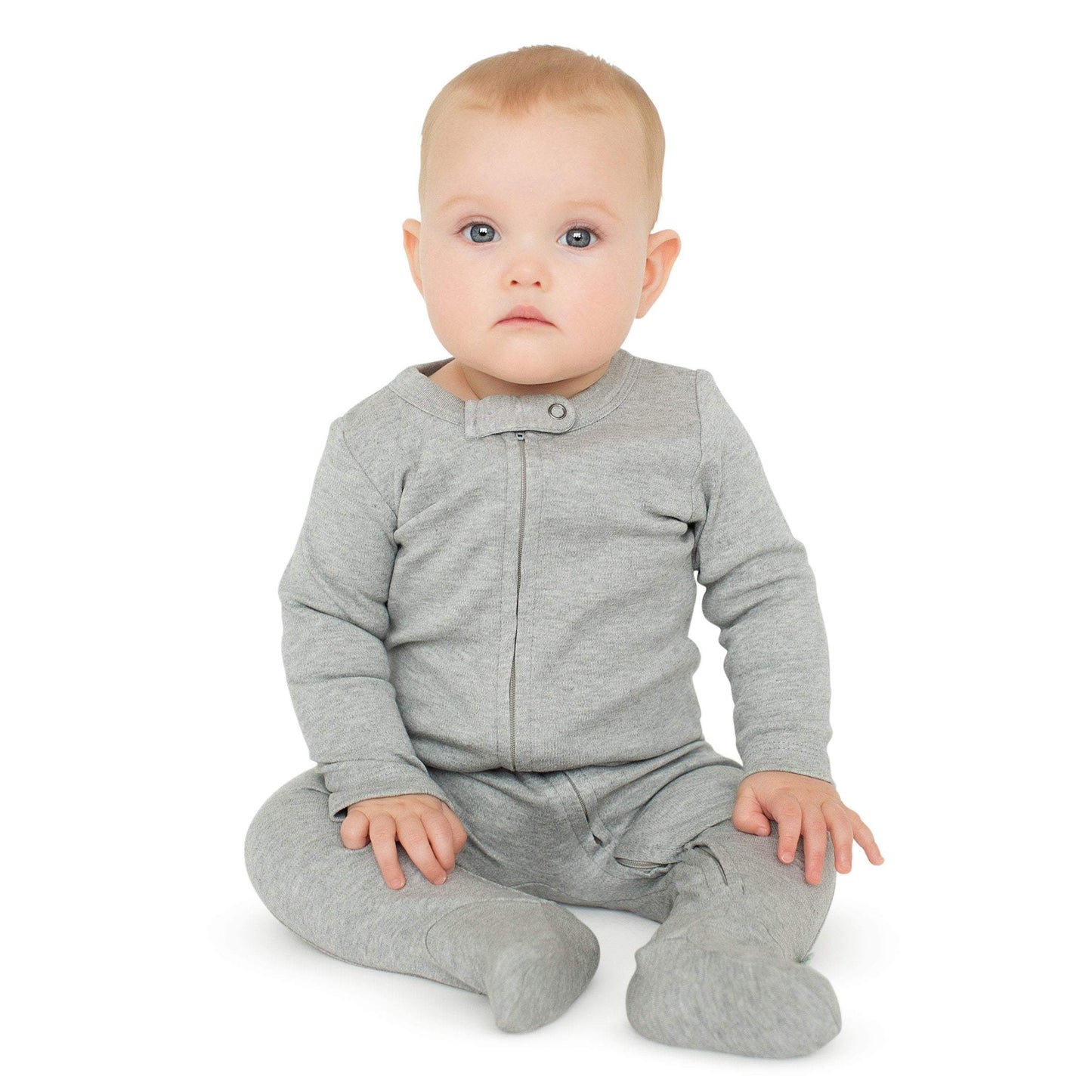 Baby 2 pc. zipper footie set | ivory & heather grey finn + emma